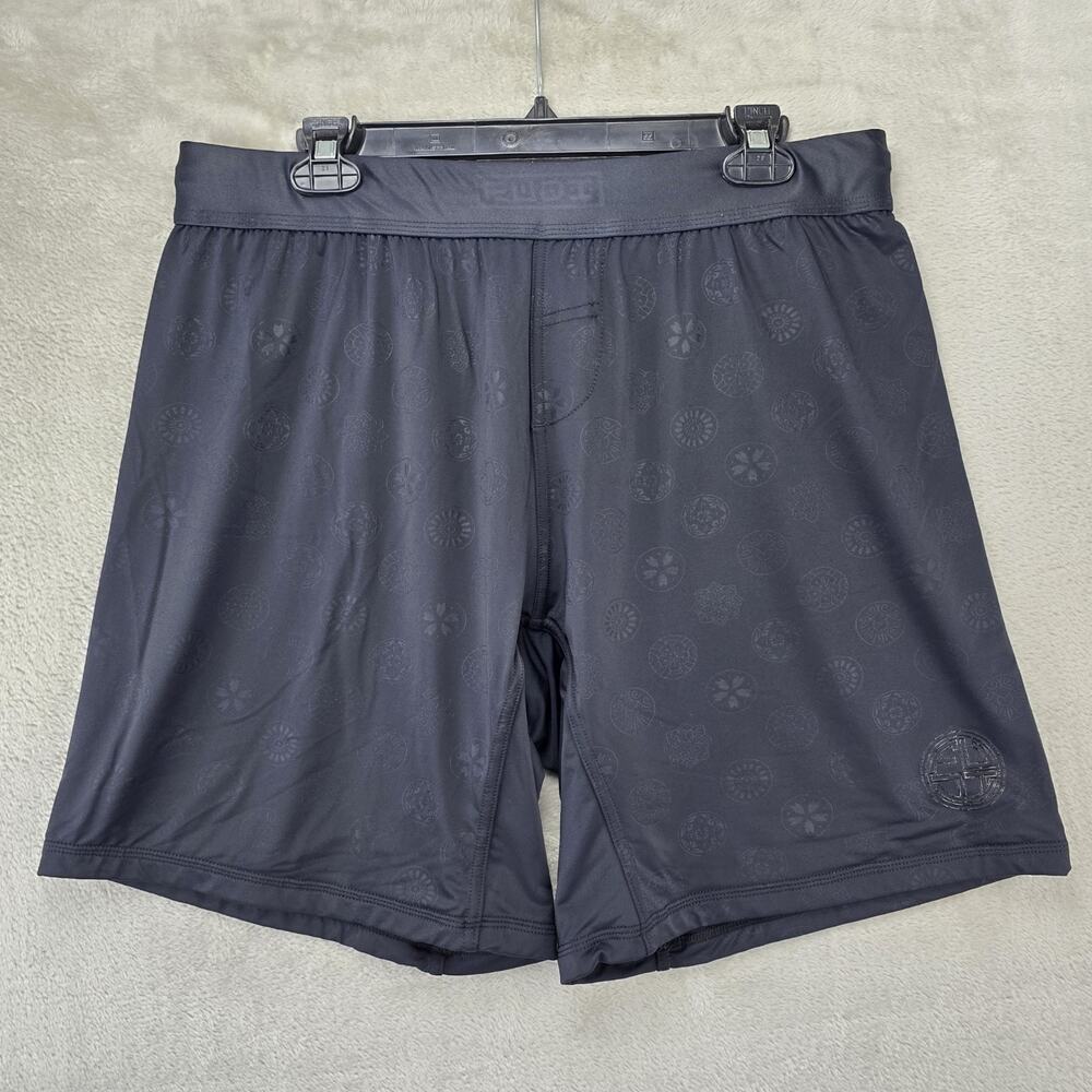Fuji Shogun Heat Grappling Shorts Mens Large Black AOP MMA Drawstring